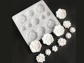 Molde silicona 11 rosas pimpollos diferentes